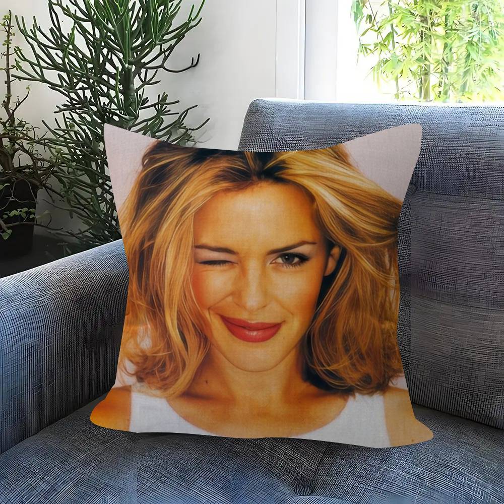 Singer Kkylie Mminogue Doublesided Printed Pillow Cover Short Plush Suitable Living Rooms Bedrooms Sofas Throw Cushion Cover