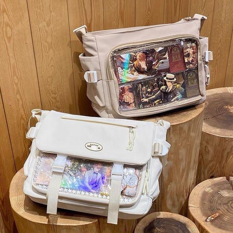 Daily Transparent Shoulder Crossbody Versatile Bar Secondary Campus College Style Pain Bag