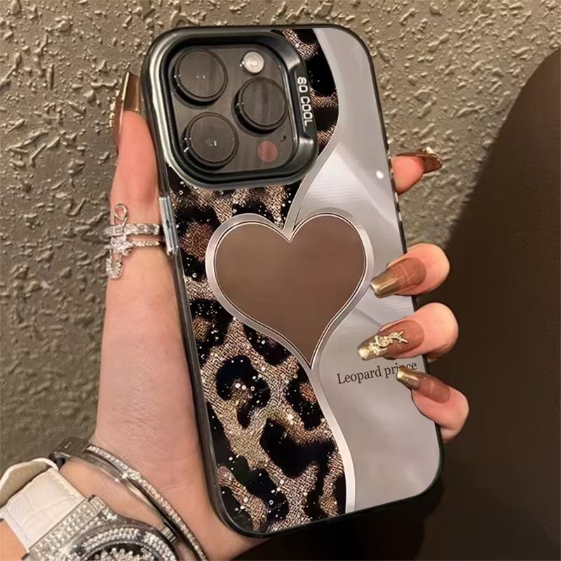Leopard Phone Case for Xiaomi Redmi Note 7 8 9 9S 10 11 12 13 14 15 Pro Plus 4G 5G Anti Fall Matte Back Cover Heart-Shaped