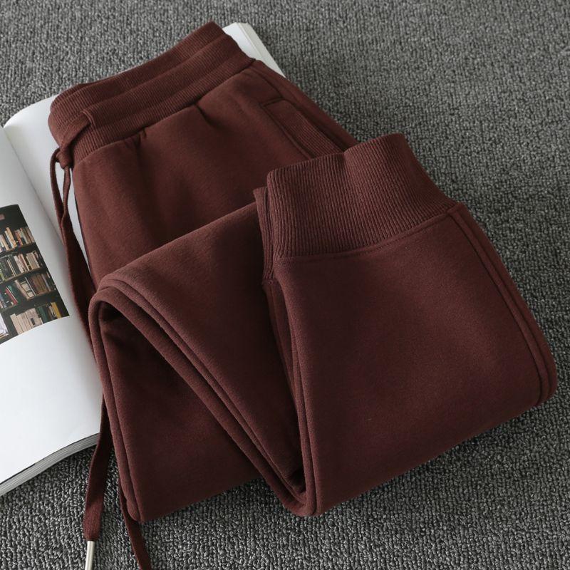 Casual plus Velvet White Spring and Autumn Sports Pants
