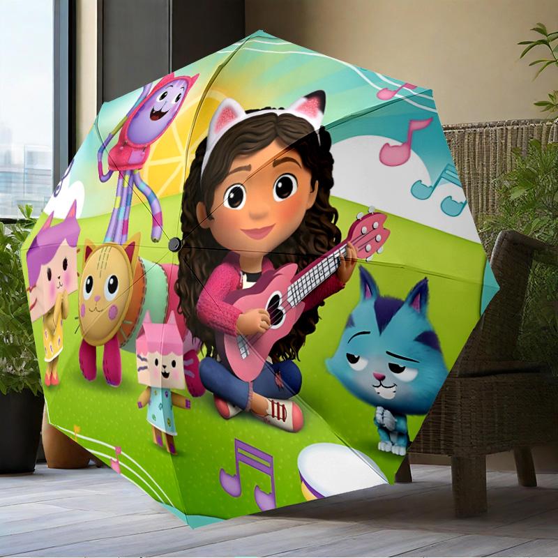 Colorful Friends Dollhouse Umbrella Folding Umbrella, Automatic Umbrella 8-Frame for Travel, Camping Use Gift for Halloween Christmas