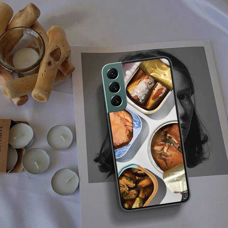 Sardines Canned Phone Case For Samsung Galaxy S22 S25 Ultra S21 S10 Plus S26 Edge S20 S23 S24 FE Cover Silicone Soft TPU Cle