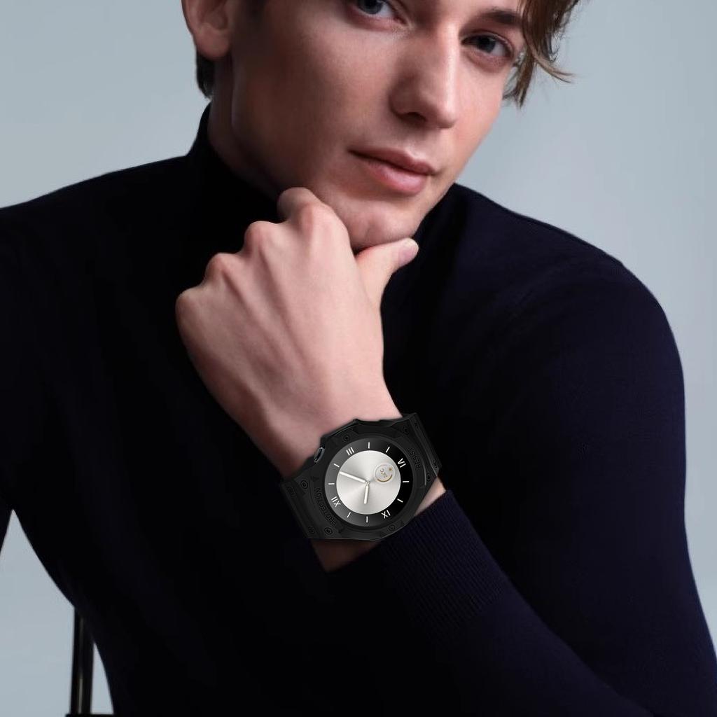 For Huawei Watch GT 5 46mm/GT 4 46mm TPU Watchband Integrated with Anti Drop Watch Case