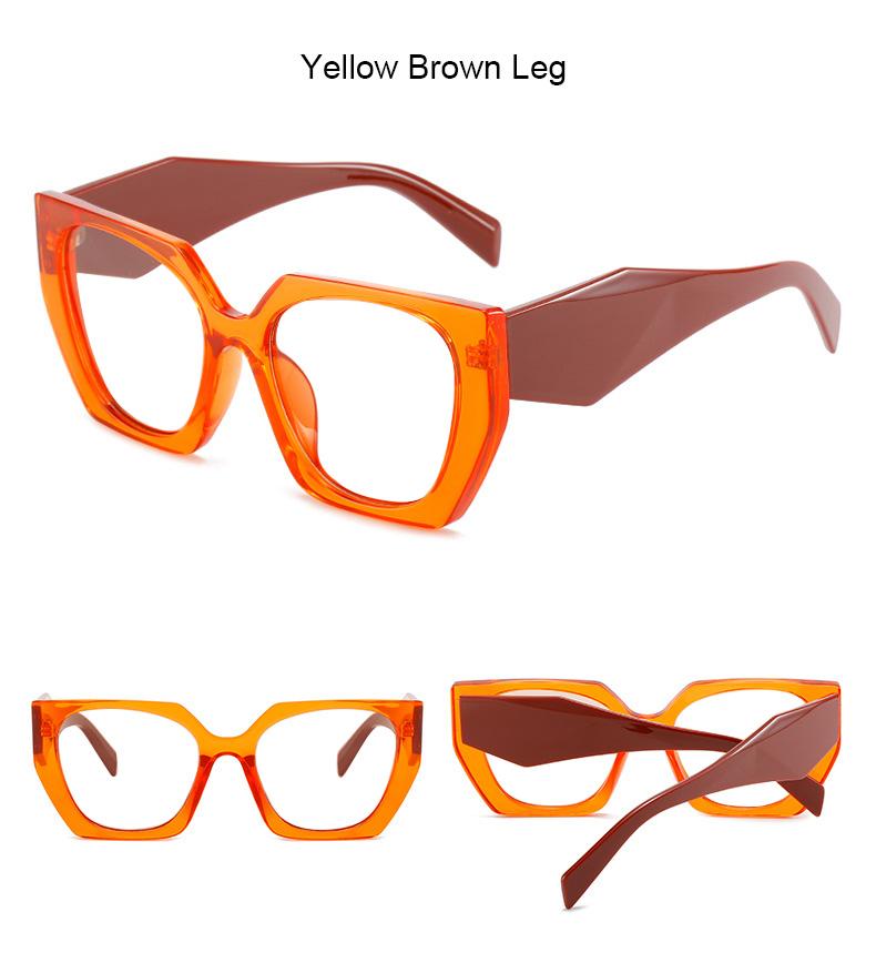 

Oversized Reading Eyeglasses Female Luxury Brand Irregular Glasses Frames Anti- Eye Eyestrain Blue Lightweight Blocking Eyewear + 2Points Glasses Without Lens