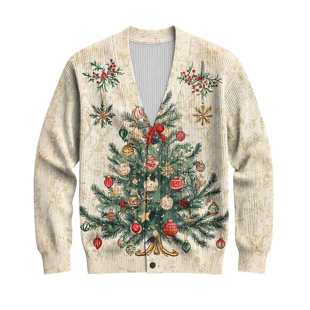 Men's Ribbed Knit Long-Sleeve Cardigan