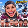 3D Face Printed Winter Mask Cover Missing Teeth Pattern Ski Mask Hood  Costume Parties