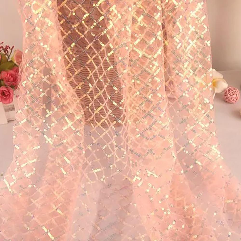 PVC Sequin Mesh Fabric Polyester Stage Performance Fabric DIY Baund Material  Stage Performance