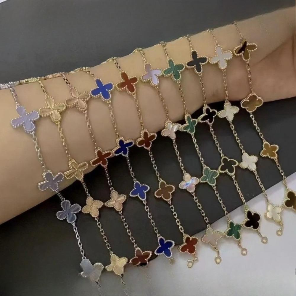 High Version Four-leaf Clover Bracelet Female Mother-of-pearl Agate Five-flower Ladies Bracelet