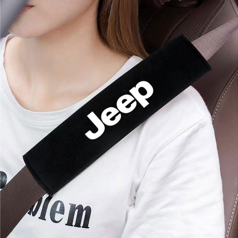 Car Seat Belt Shoulder Protector Cover Safety Belt Padding Pad For Jeep Renegade Wrangler Cherokee Compass Patriot Accessories