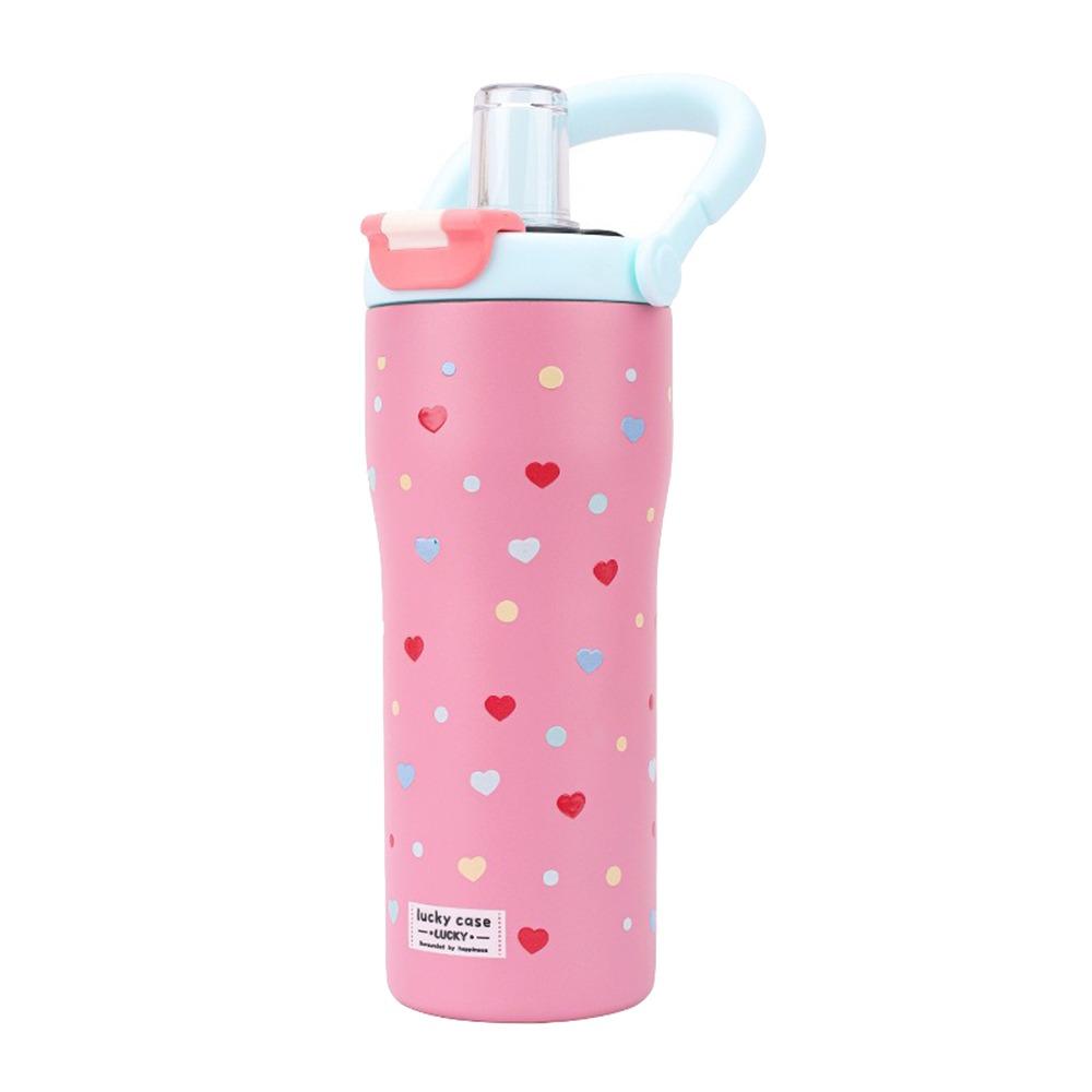 

Stainless Steel Insulated Cup Flower Printed Pocket Cup Water Bottle Outdoor Travel Office рожевий