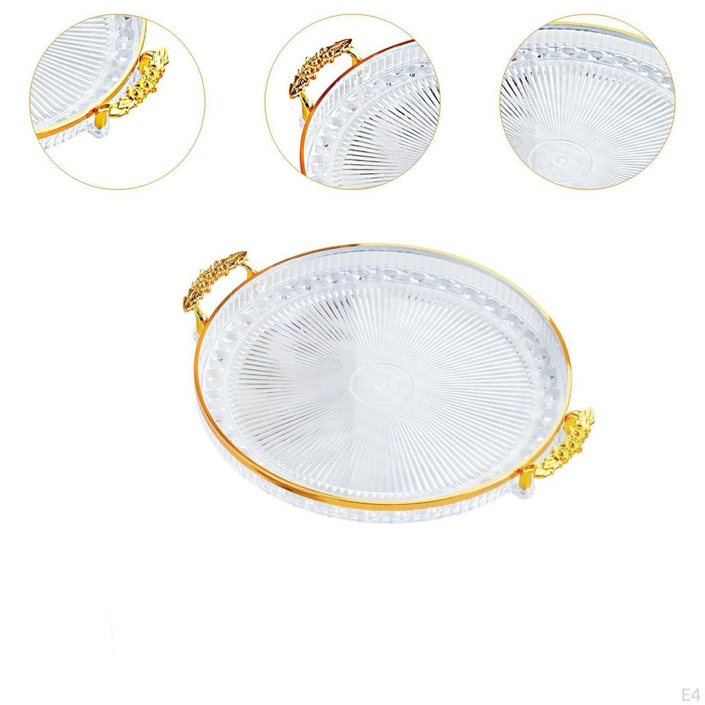 Round Serving Tray Cake Display Plate Versatile Easy To Clean Durability Fruit Food Storage
