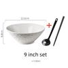 white black Stone Patterned Ceramic Bowl Pasta Bowl Thick Soup Bowl Salad Bowls Dessert Bowls Restaurant Specialty Tableware