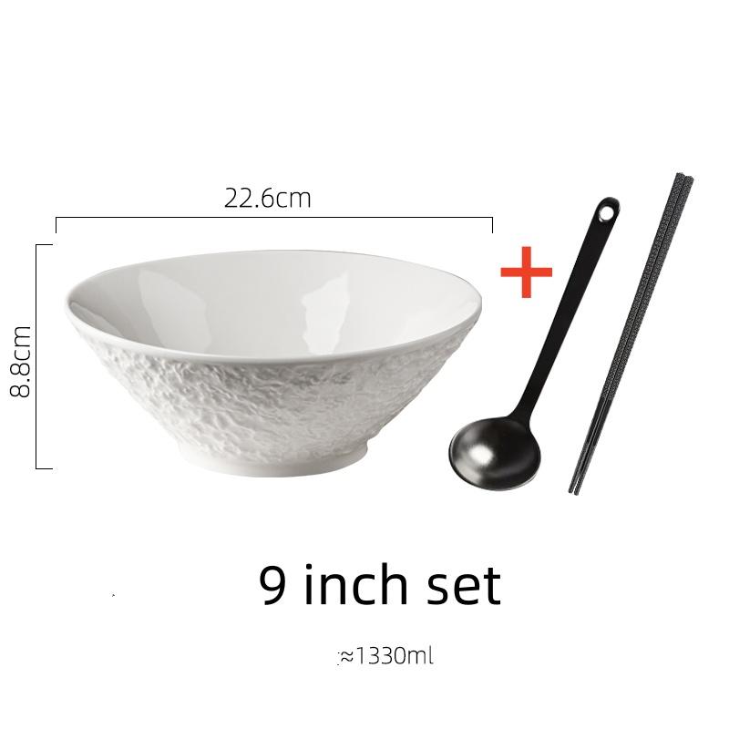 white black Stone Patterned Ceramic Bowl Pasta Bowl Thick Soup Bowl Salad Bowls Dessert Bowls Restaurant Specialty Tableware