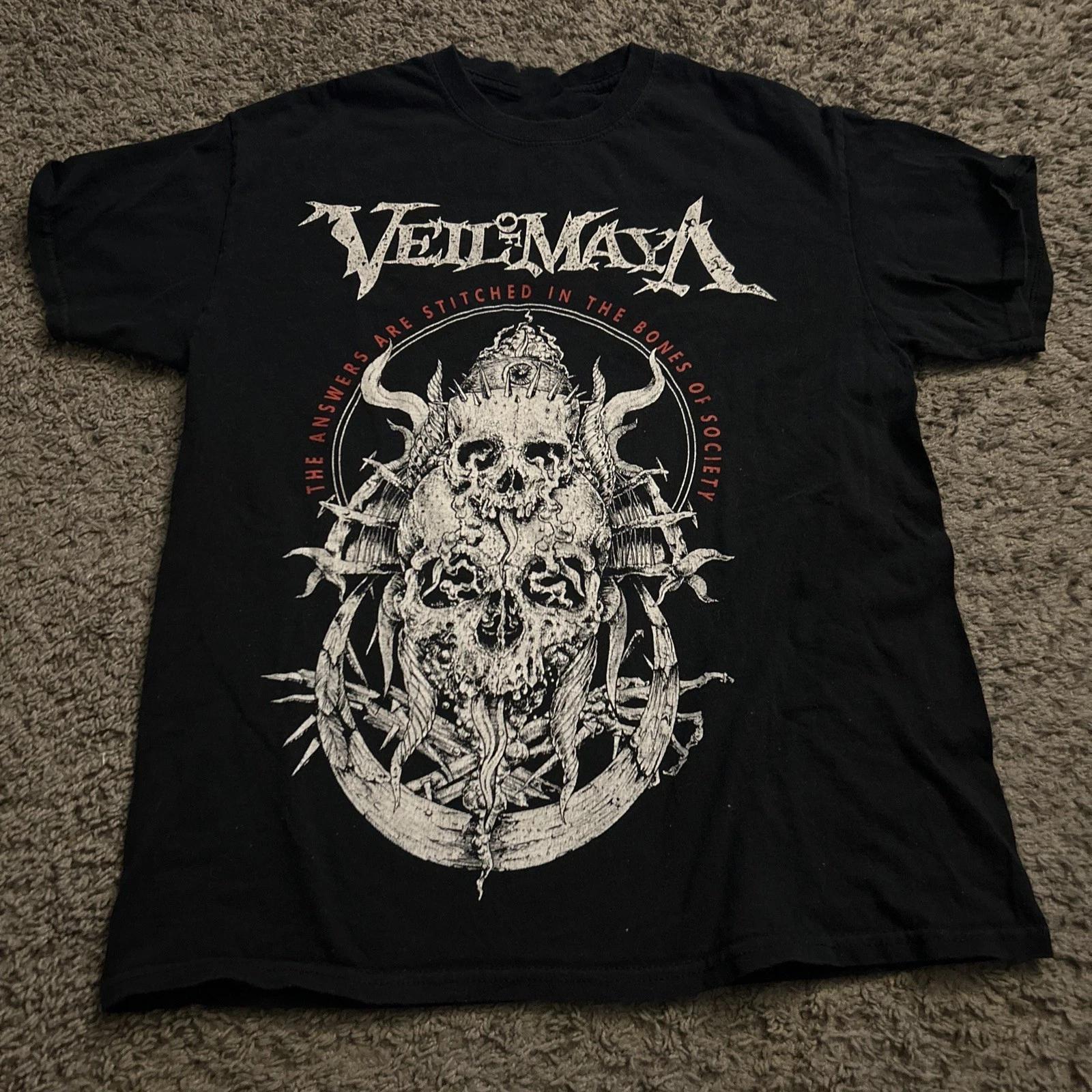 Men s and Women s T-shirts VTG Veil Of Maya Band Album Metalcore Band Cotton Black All Size M