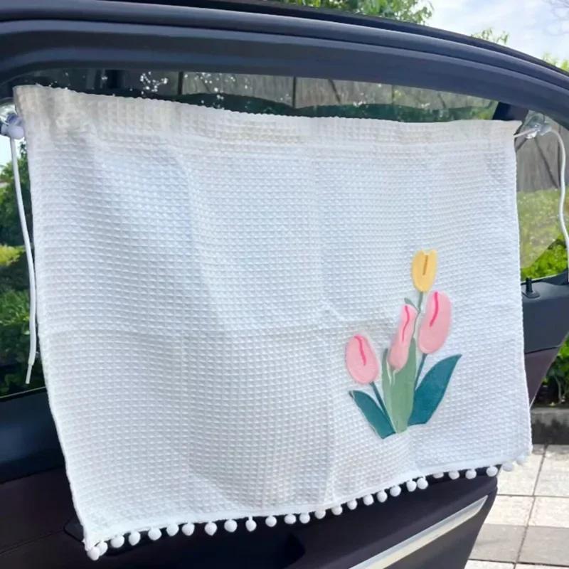 Suction Cup Curtain In The Car Window Sunshade Cover Cartoon Universal Side Window Sunshade UV Protection For Kid Baby Children