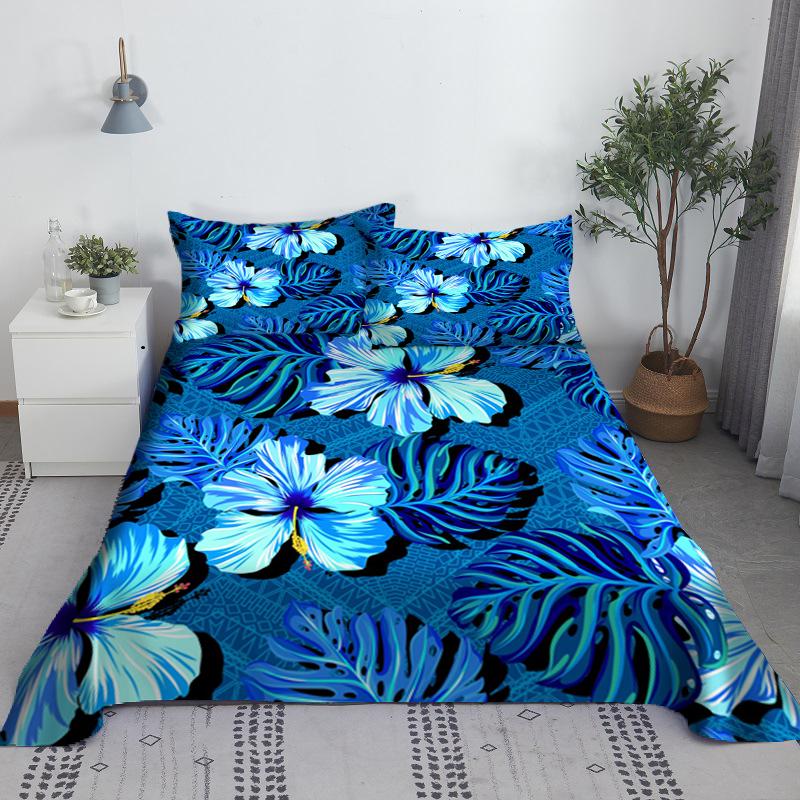 Various Flowers Bed Sheet Set 3D Printed Bed Flat Sheet With Pillow Cover For Kids Adults Polyester Full Twin Size wholesale