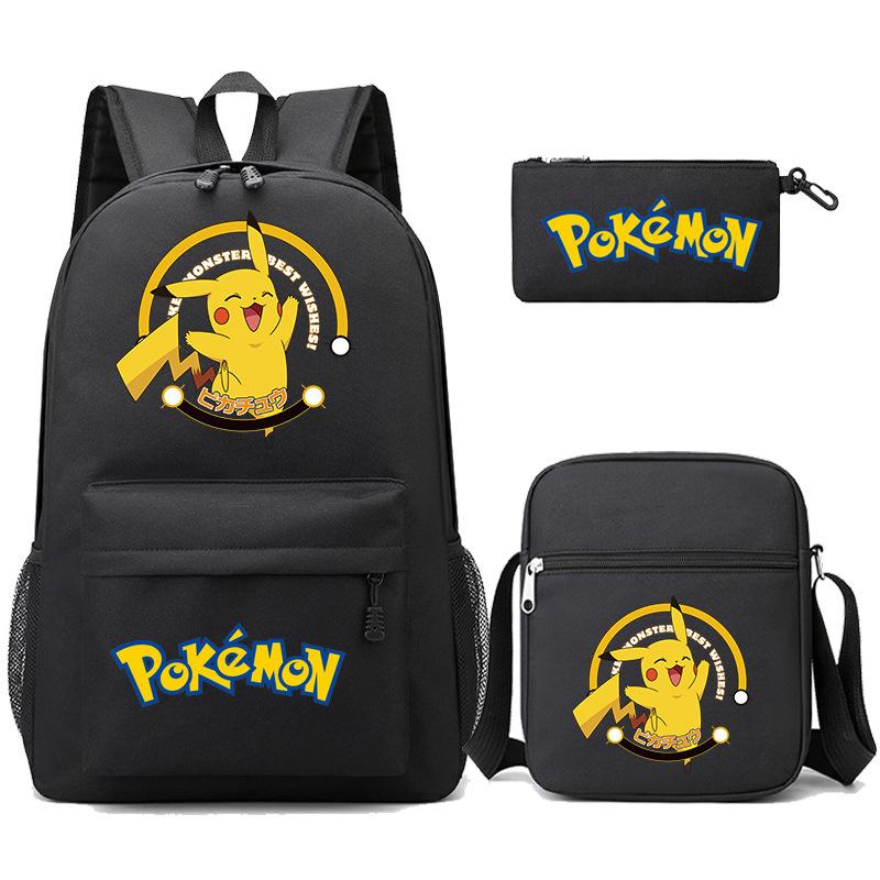 Backpack Teen Student School Bag Three-piece Pencil Case Crossbody Bag