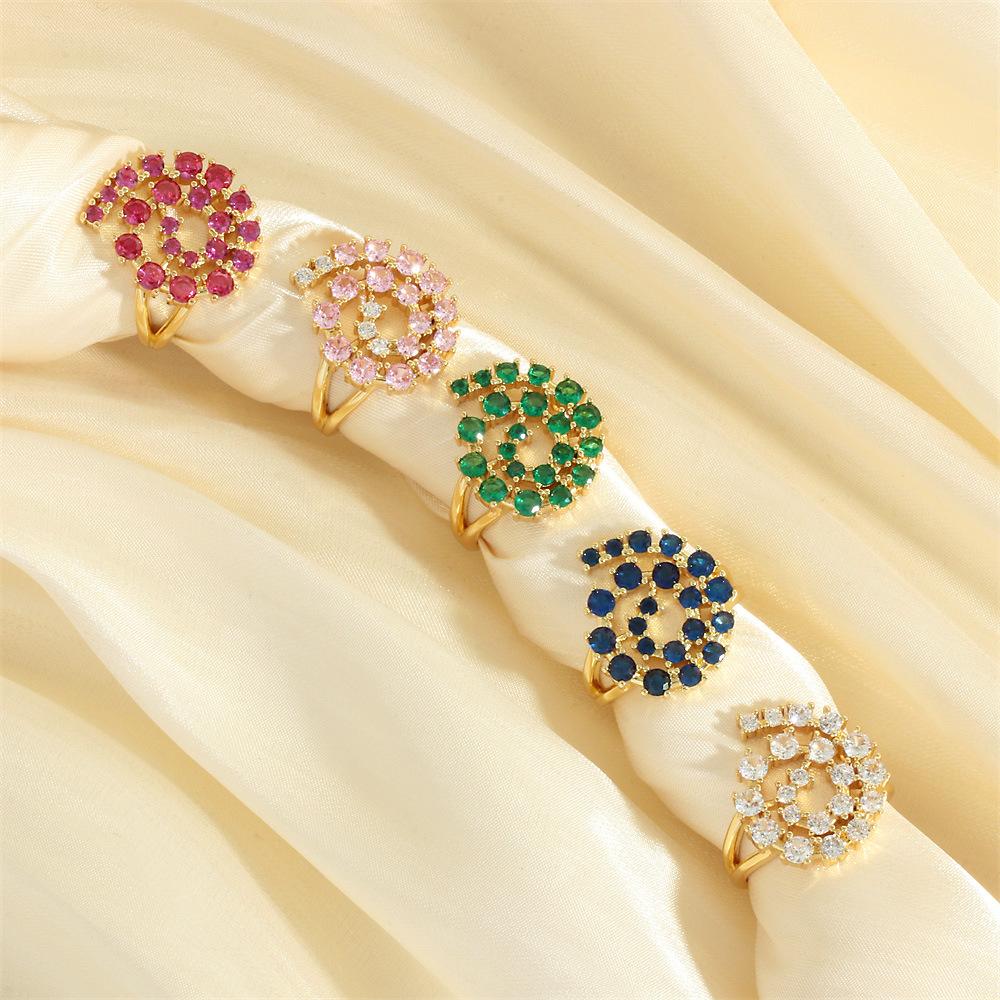 

Colorfast Gold Plated Ring Simple Round Polka-dot Finger Ring Valentine s Day Gift белый