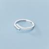 925 Sterling Silver Simple Adjustable Finger Rings Stackable Zirconia Open Size Ring For Women Party Fine Jewelry Gifts