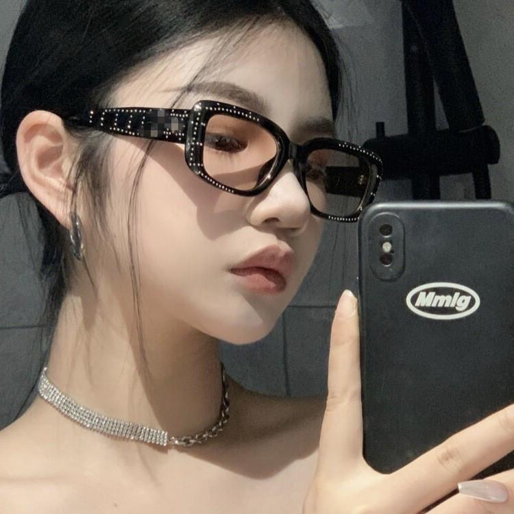 Sunglasses Female Meteor Light Luxury Sunglasses Small Square Starry Sky Model With Goods Tide Han Glasses Fashion