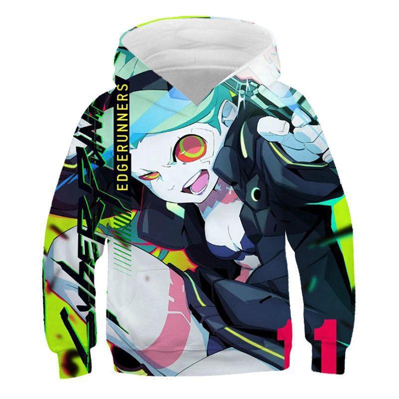 Cyberpunk Cyberpunk, Edge Walker Children's Hooded Sweater 3D Digital Printing Children's Jacket Men