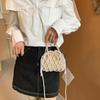 Women Pearl Bag Small Mini Tote Bucket Bag Woven Crossbody Dinner Bags Coin Purse Wallet Handbag Ladies Shoulder Bags