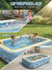 New for 2026 Bicato Family Pool, Large 3m Inflatable Pool (300cm X 165cm X 50cm), Rectangular, 3-Cavity, Thick PVC, Large Capacity, Foldable, Easy