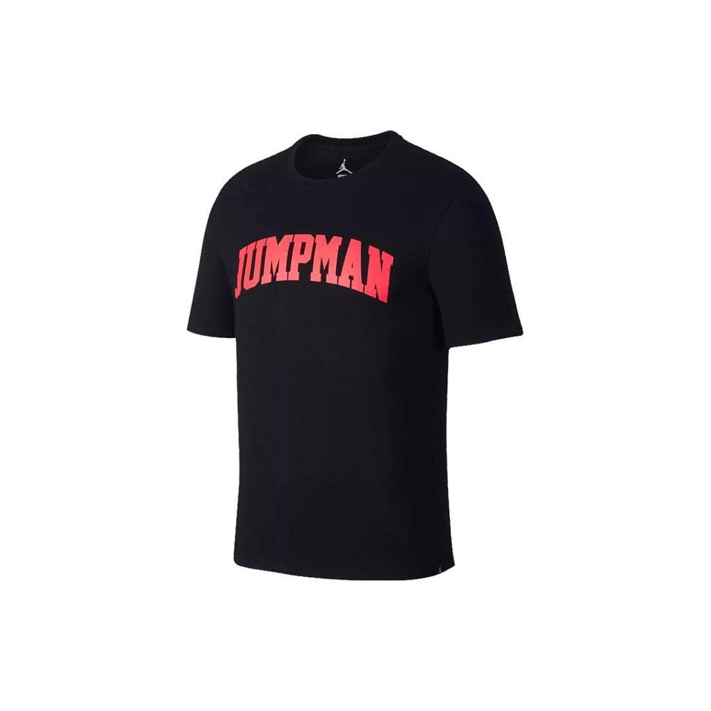 Jordan Alphabet Print Round Neck Casual Short Sleeve T-Shirt Men Tops Black 916055-010