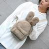 Women's Faux Fur Mini Backpack Cute Rabbit Ear Satchel Shoulder Bag Purse Plush