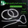Stainless Steel & Carbon Steel Bull Nose Breeding Traction Ring and Pliers for Cattle Restraint.