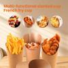 50PCS Oil-proof Disposable French Fry Cup Thickened Water Proof Kraft Paper Slanted Mouth Cup Eco-Friendly Multi-functional