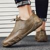 Luxury Round Toe Men Ankle Boots Light Slip on Walking Shoes  New Casual Shoes for Men Outdoor Comfor Men High Top Sneakers