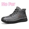 Fashion 2024 New Men's Leather High Top Shoes Classic Motorcycle Boots Leisure Walk Travel Mid-Calf Ankle Boots Warm Plush Fur Shoes