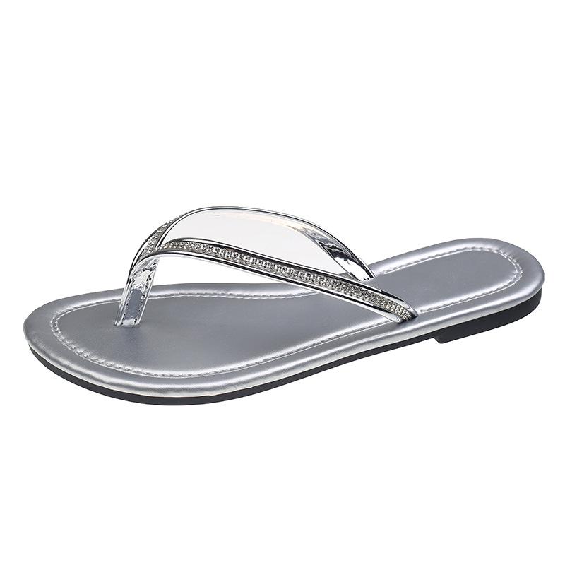 Hongtong | 2025 new flip-flops women's Korean version of flat-bottomed slippers casual large-size outer slippers women