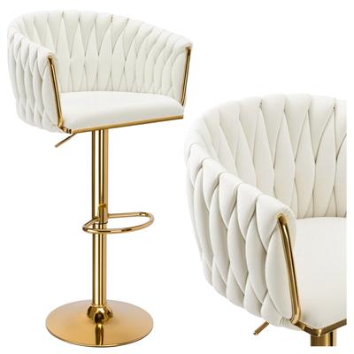Cofton Gold Cream White Bar Stool