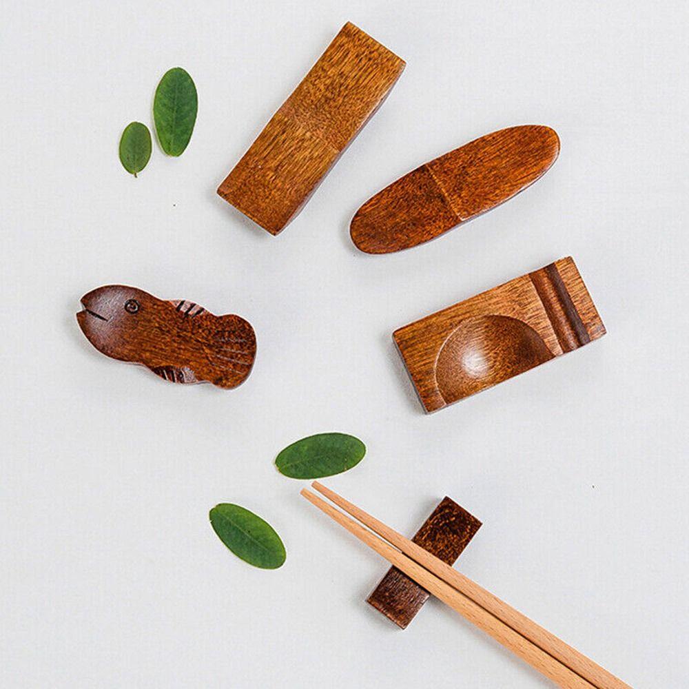 6Pcs Multifunctional Wooden Spoon Chopstick Rest Kitchen Tableware Chopstick Pillow Chopstick Holder