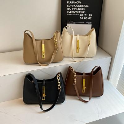 Bolsa de Axila Simples e de Alto Valor no Verão Nova Retrô para Deslocamento Textura Luxo Leve Casual de Ombro Único Meia-lua