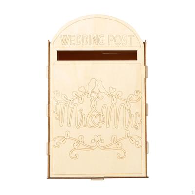 Cutie rustica pentru felicitari de nunta din lemn - Suport elegant pentru plicuri pentru nunta si receptie