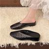 Square Toe Shallow Mouth Air Leakage Hole Soft Sole Non-slip Low Heel Shoes Summer New Baotou Soft Sole Slippers