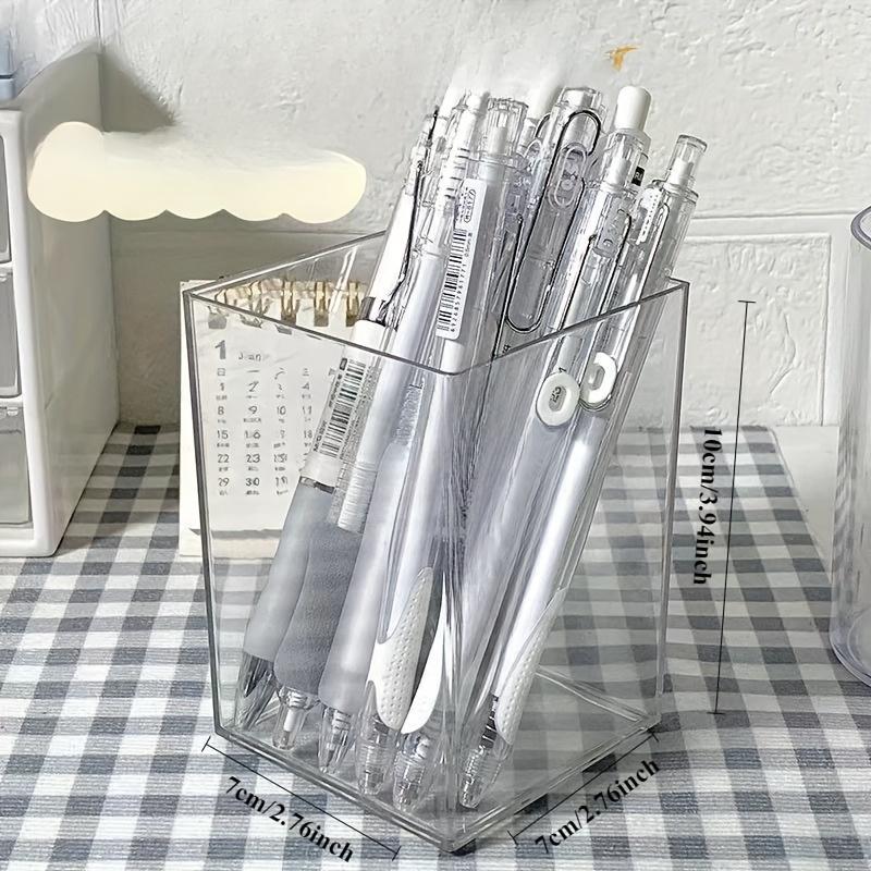 Pen Container Solid Acrylic Multifunctional Desktop Makeup Brush Pencil Holder Container Home Supplies Pen Organizer Pen Pot