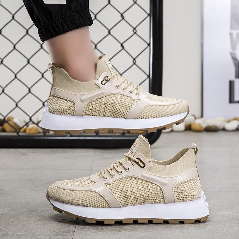 2024 New Men's Sports Outdoor Casual Shoes Fashion Trend Fashion Hollow Flying Woven Men's Shoes Light Dad Shoes