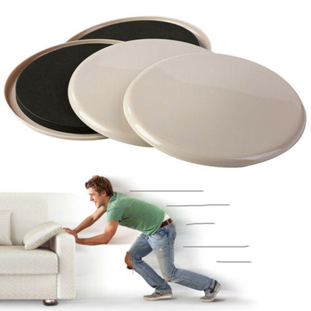 4Pcs Furniture Sliders Pads Anti Scratch Easy Move Table Chair Leg Mat Floor Protector For Hardwood Rug PTFE