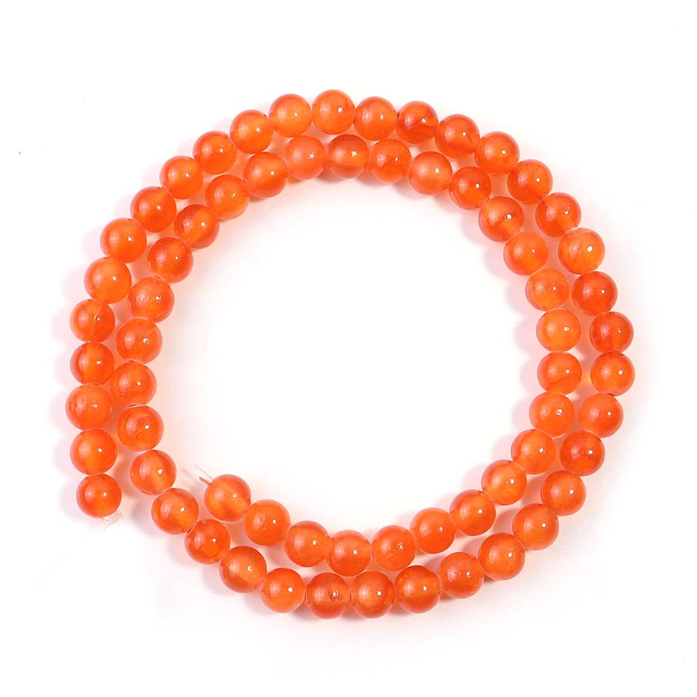 1 Strand 4 6 8 10 12mm Natural Stone Beads Orange Jade Round Loose Gemstone Beads For Jewelry Making DIY Bracelets Accessories