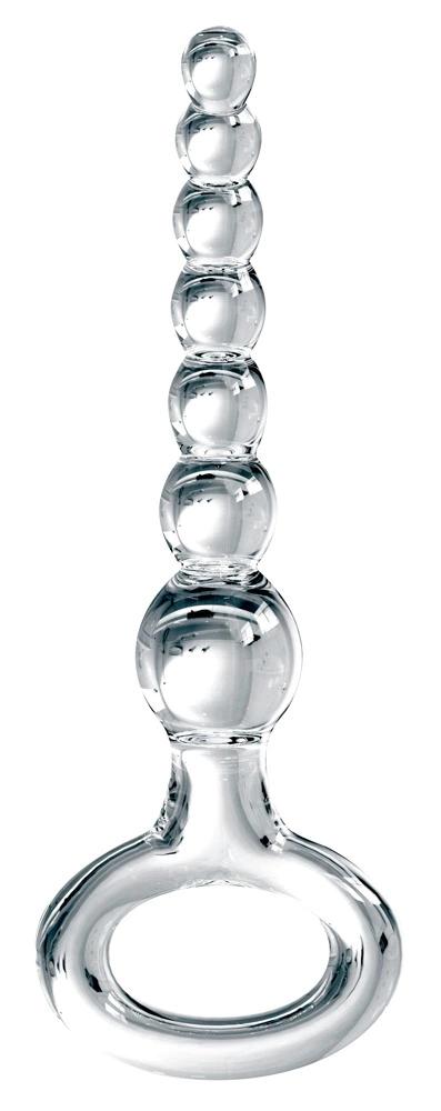 Icicles - Glass Anal Beads with Handle