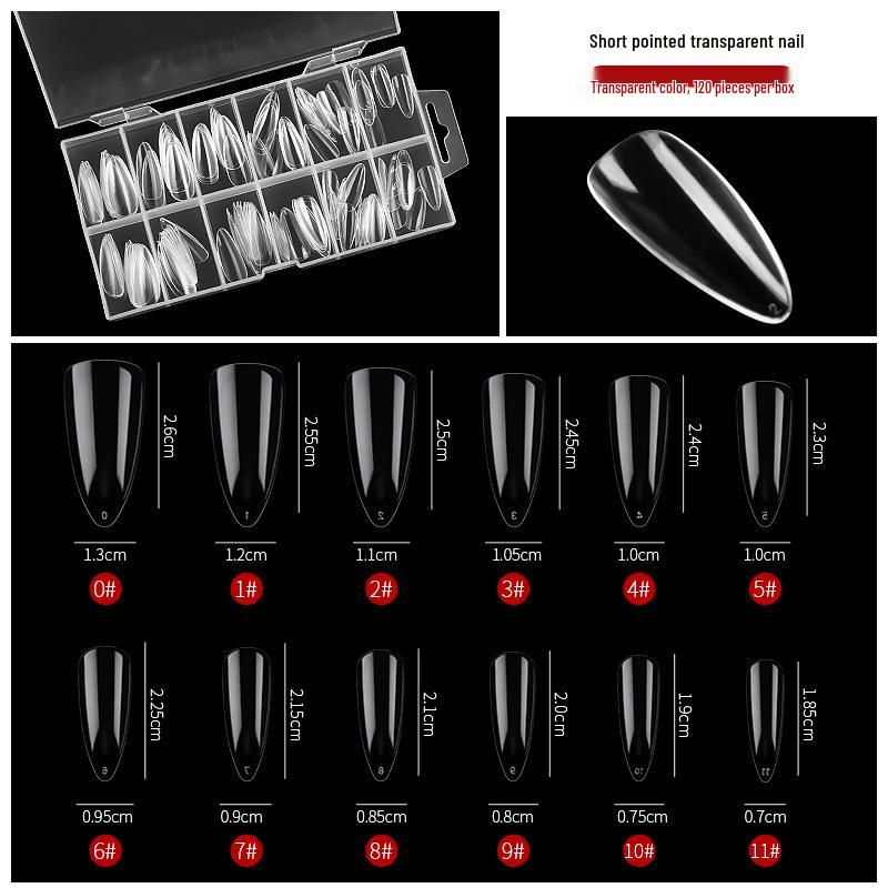 120 Seamless Transparent Ultra-Thin Long Oval, Ballet, Stiletto, and Rectangular Nail Tips