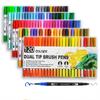 60/30/12 Colors Dual Brush Art Markers Pen Fine Tip and Brush Tip Great for Adult Coloring Books Calligraphy Lettering Art Supplies