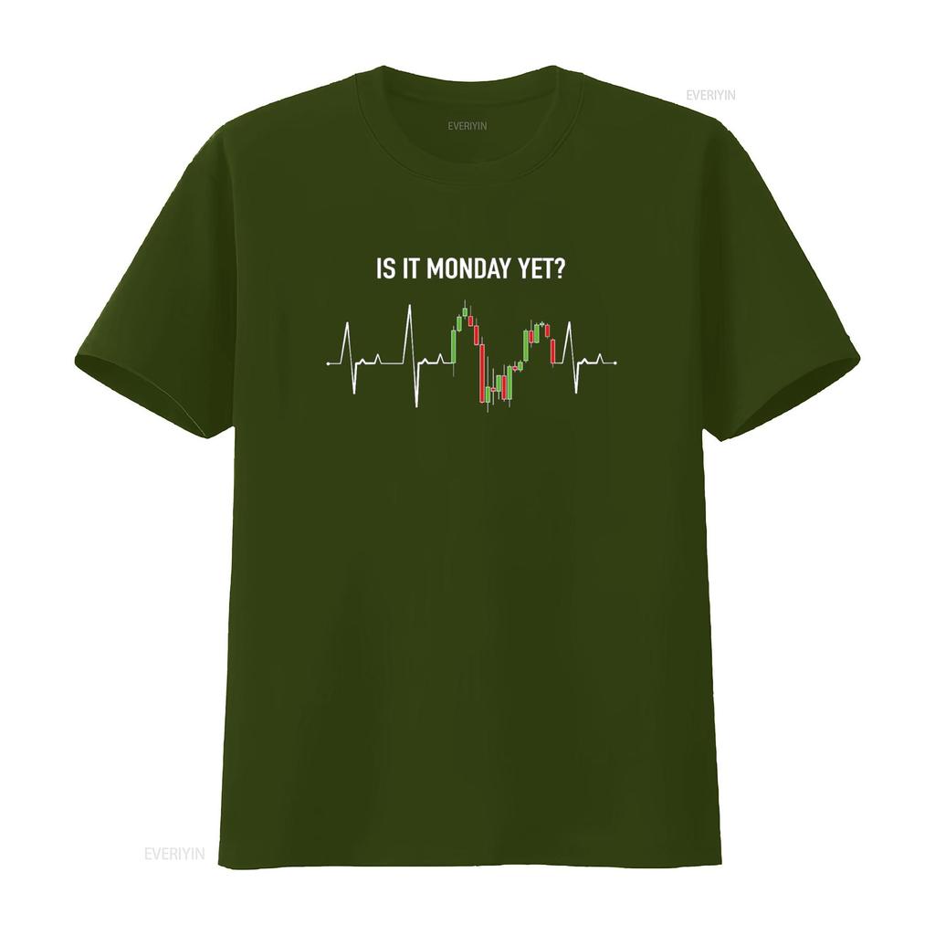 Is it Monday Yet Investor Day Trading Stock Market Trader T Shirt vintage Washed Top For Everyday Wear Stylish Versatile