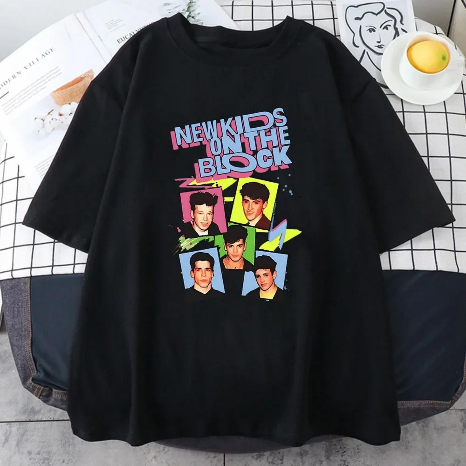 

Pop Music NKOTB Band Tee-shirt New Kids on The Block Graphic T-shirts Women_Men Tees Casual Short Sleeve Mens Tshirts Summer Top S чёрный