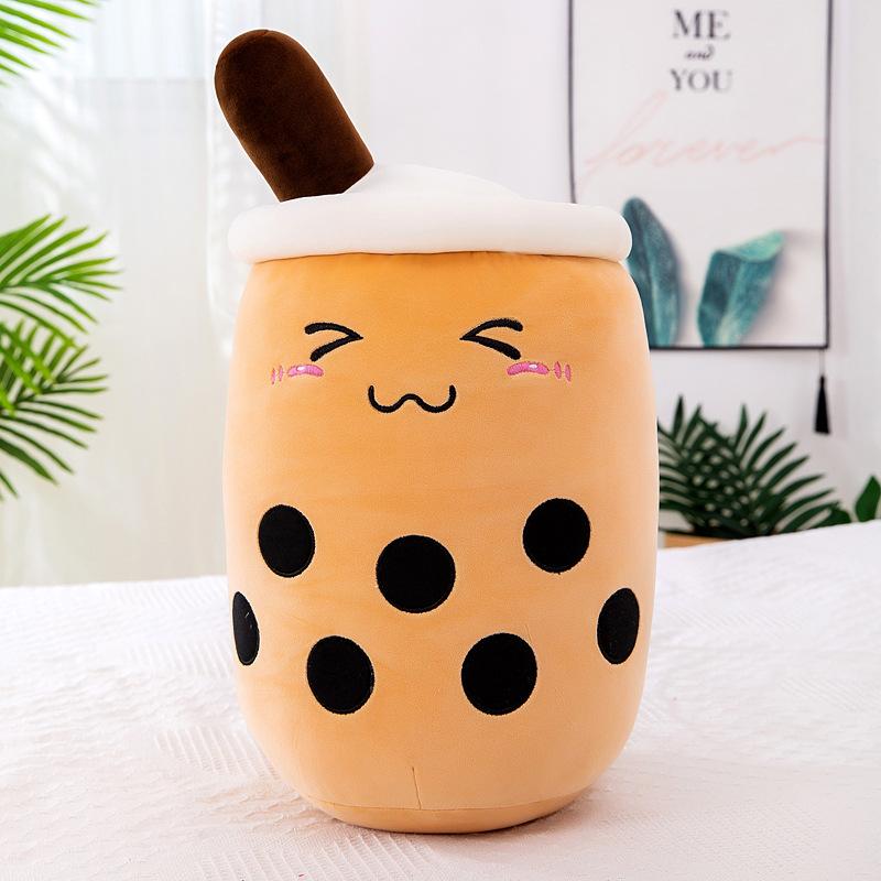 Cute Bubble Tea Throw Pillow, Girls Bed Sleeping Doll Doll Plush Toy
