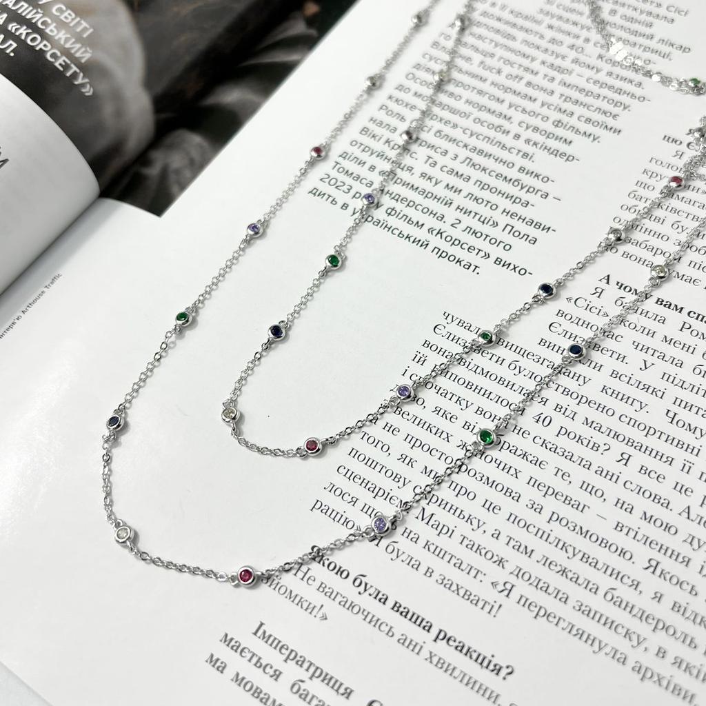 Серебряное колье с фианитами (2137672)